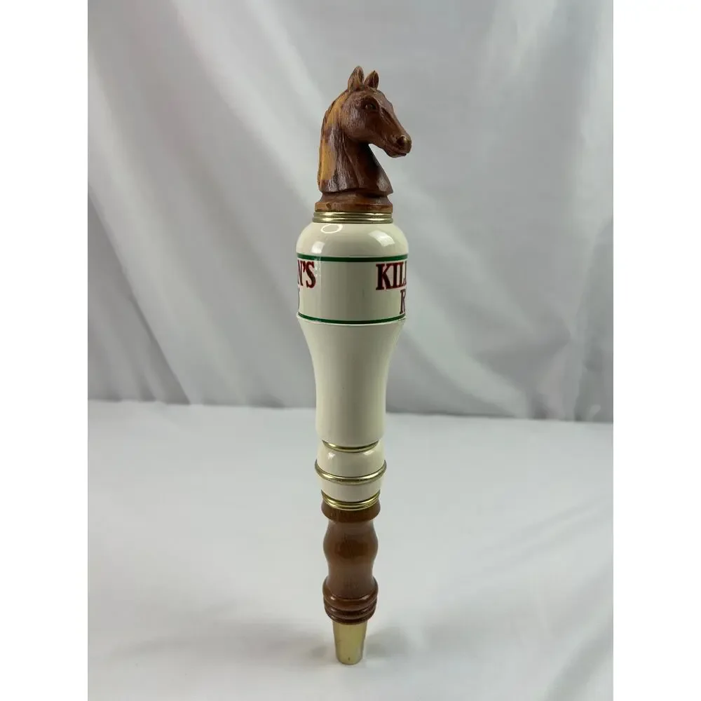 George Killian's Irish Red Horse Head Ceramic Wood Beer Tap Handle 12in
